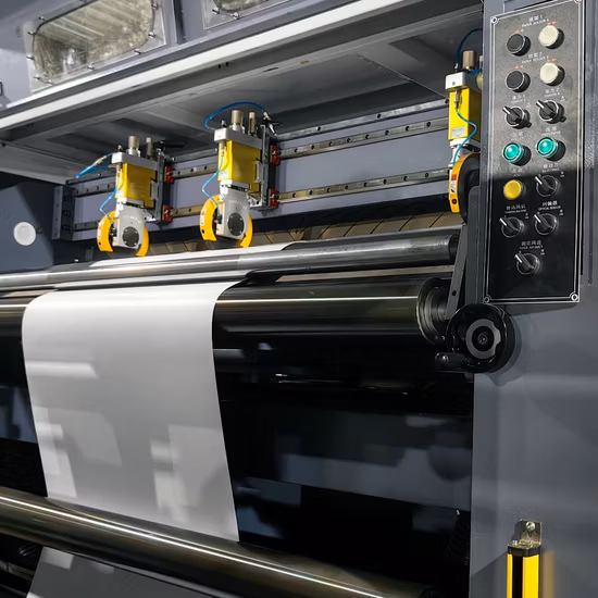 롤 종이 시트 커터 기계, 양면/판지/골판지 종이 시트 기계 로터리 나이프 더블 릴 크로스 커팅 머신