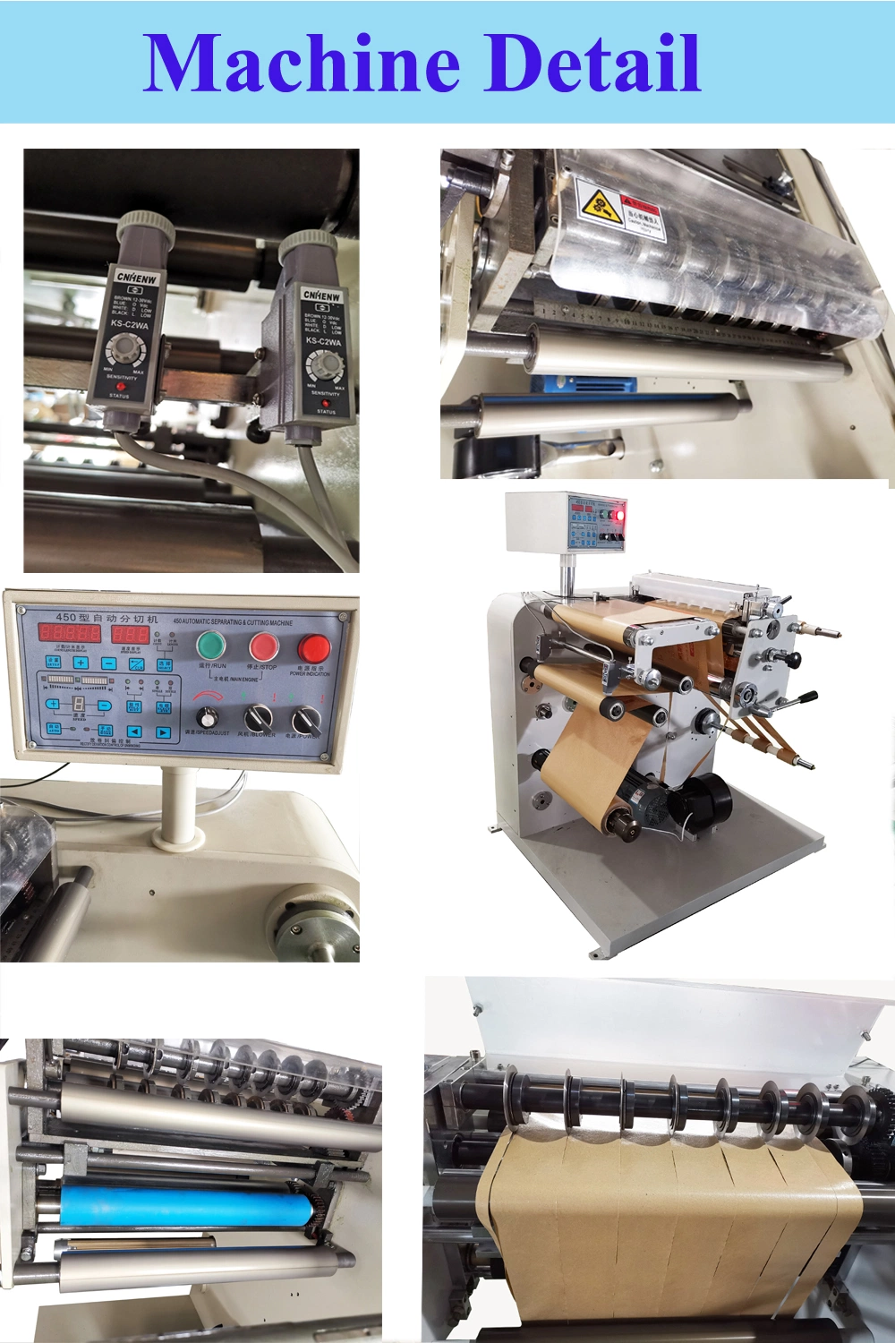 High-Speed Nonwoven Paper Label Adhesive Sticker Slitter Slitting Rewinding Machine